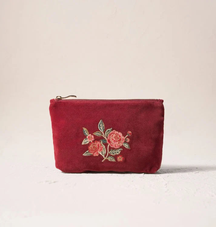 Elizabeth Scarlett Mini Pouch Camellia Romance - Velvet Cranberry