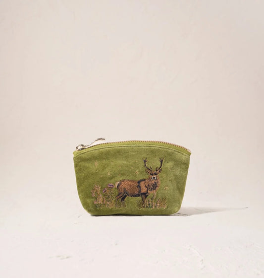 Elizabeth Scarlett Coin Purse Highland Romance Velvet Pistachio