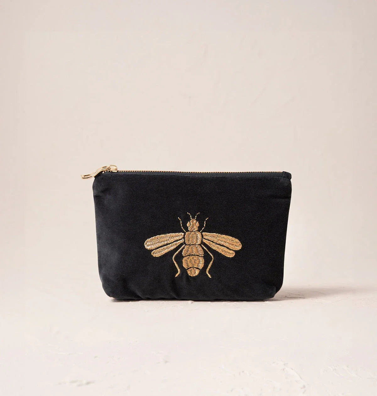 Elizabeth Scarlett Mini Pouch Honey Bee Velvet Charcoal