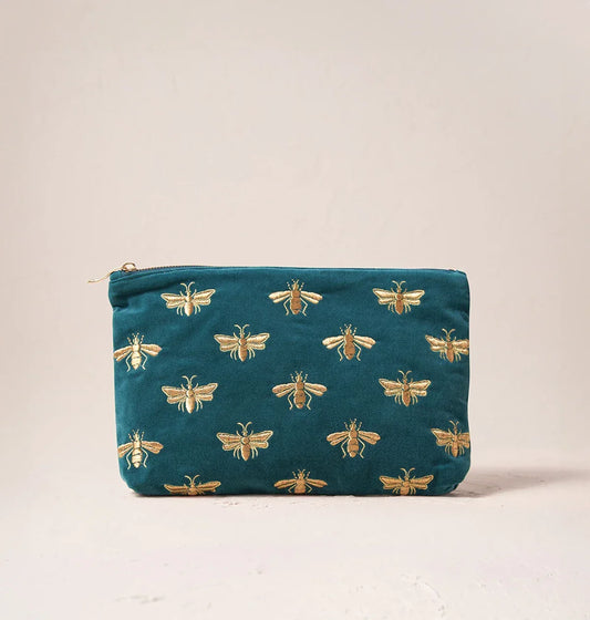 Elizabeth Scarlett Everyday Pouch Honey Bee Velvet Rich Blue