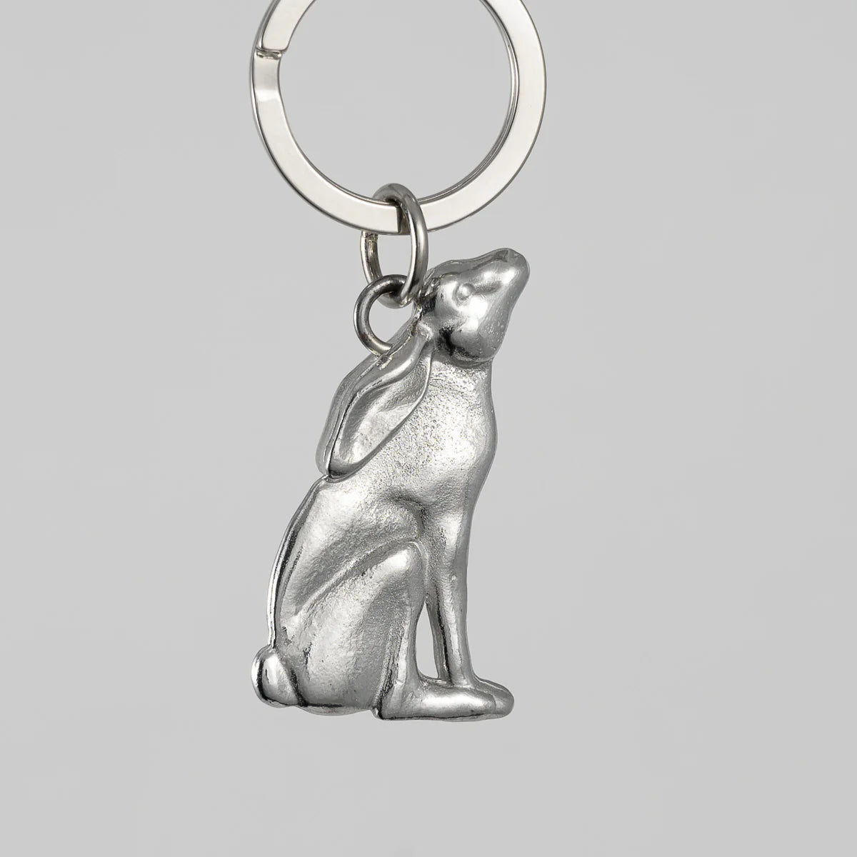 Pewter Key Ring by Lancaster & Gibbings (Moon Gazing Hare)