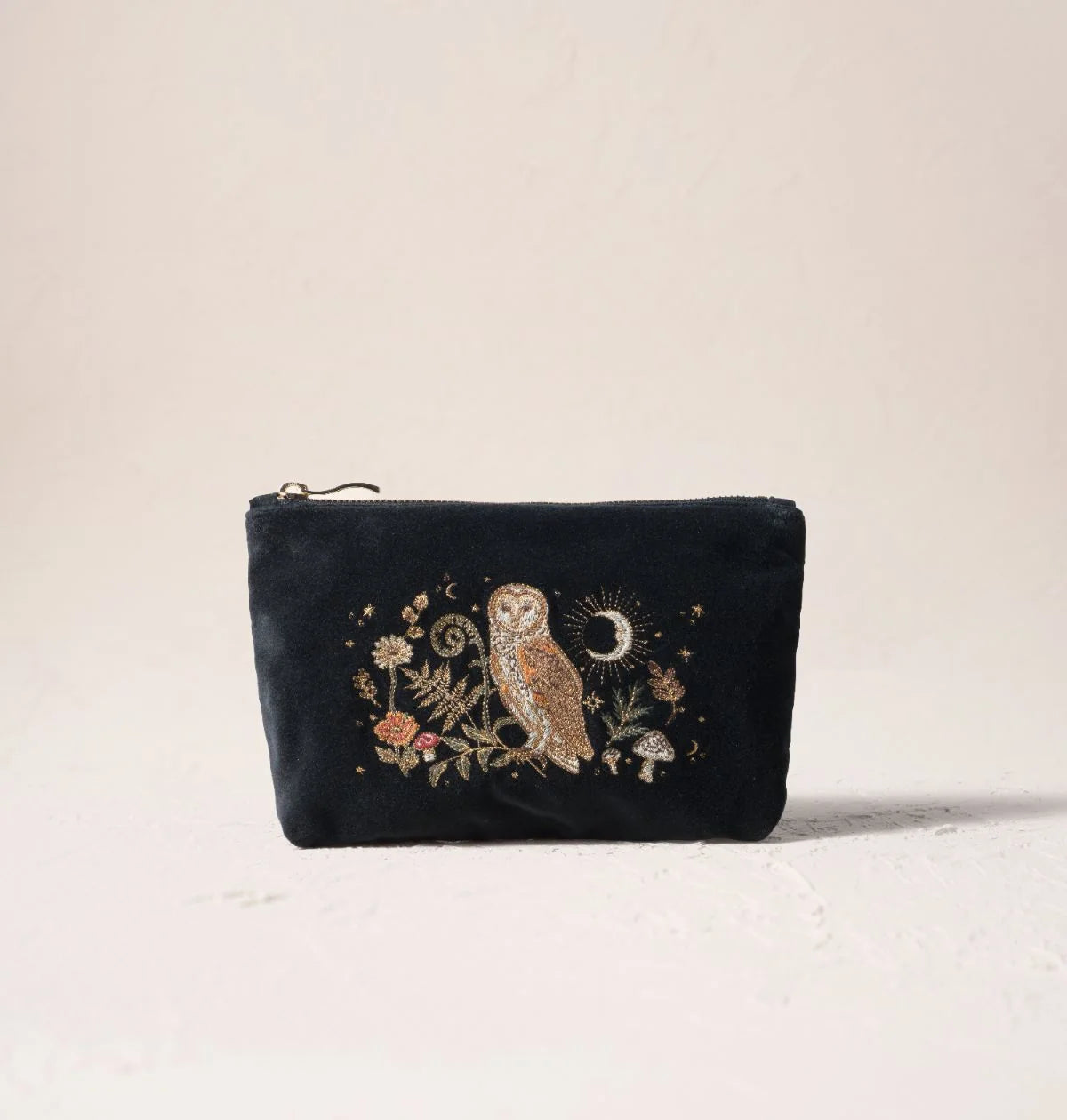 Elizabeth Scarlett Mini Pouch Mystical Owl Velvet Charcoal