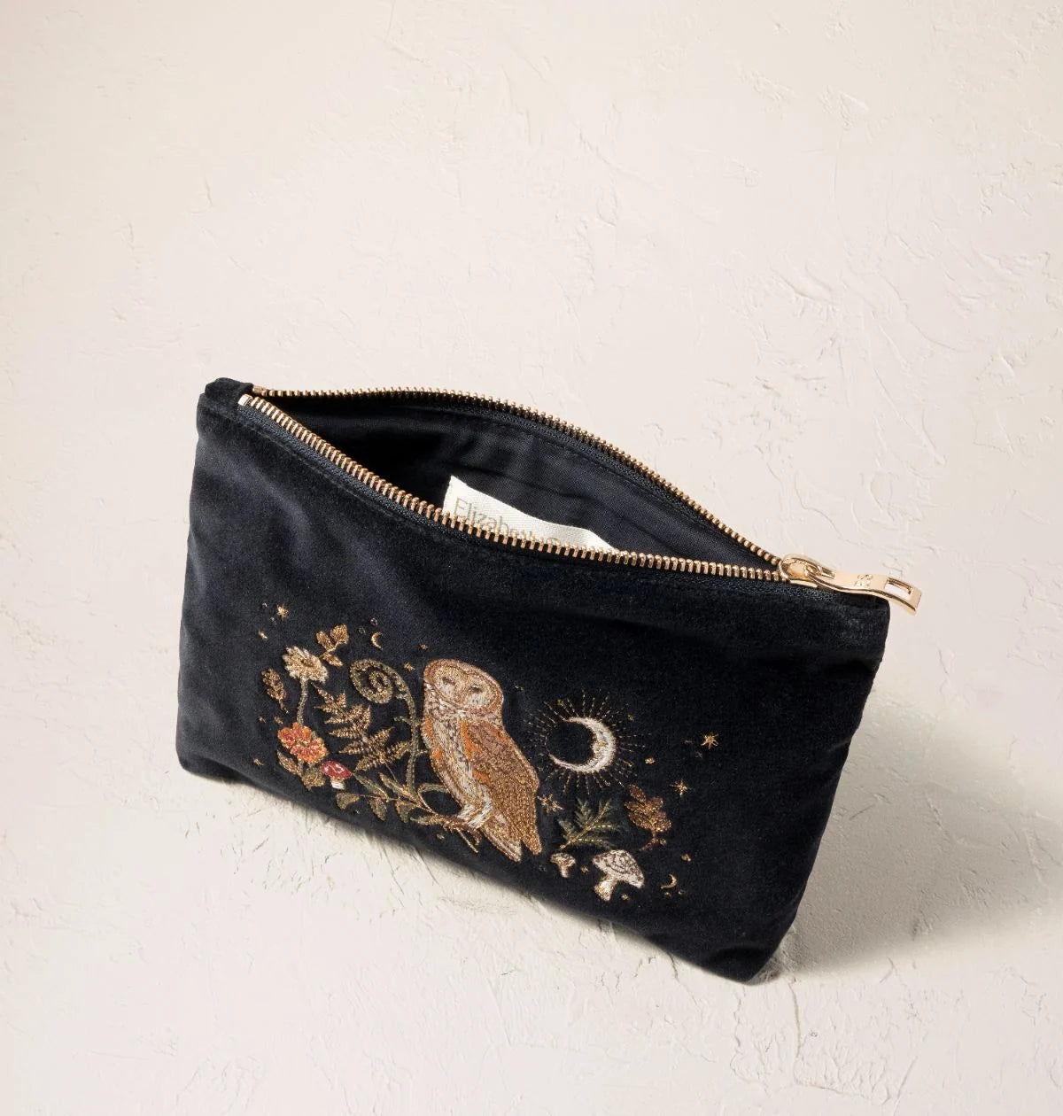 Elizabeth Scarlett Mini Pouch Mystical Owl Velvet Charcoal