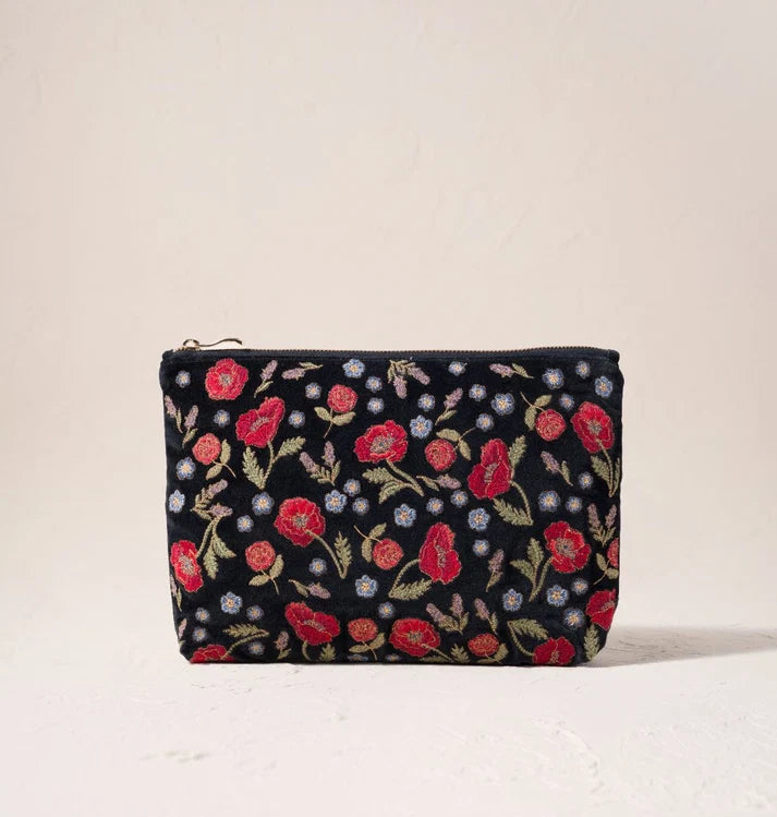 Elizabeth Scarlett Everyday Pouch Poppy Meadow - Velvet Charcoal