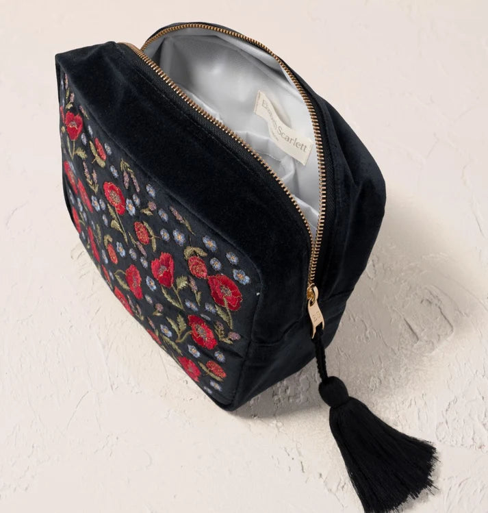 Elizabeth Scarlett Wash Bag Poppy Meadow - Velvet Charcoal