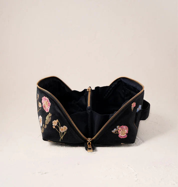 Elizabeth Scarlett Open Flat Makeup Bag Pressed Flowers