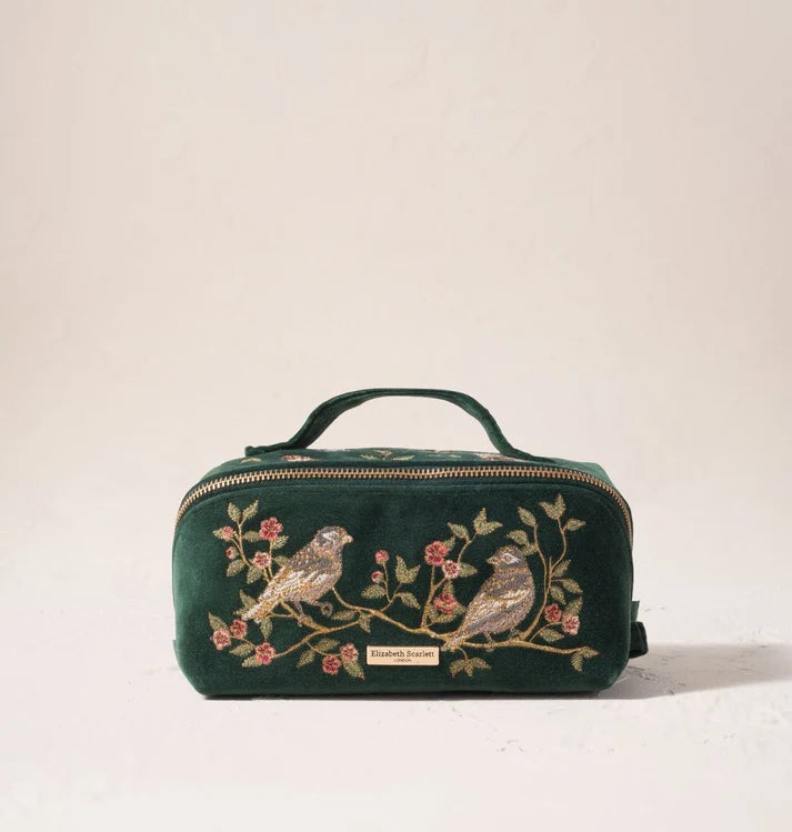 Elizabeth Scarlett Open Flat Makeup Bag Songbirds Secret Garden Velvet Forest