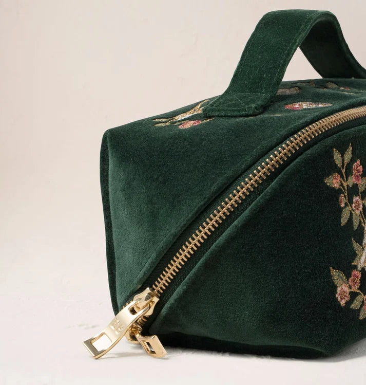 Elizabeth Scarlett Open Flat Makeup Bag Songbirds Secret Garden Velvet Forest