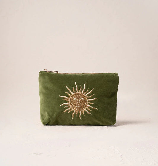 Elizabeth Scarlett Mini Pouch Sun Goddess Velvet Fern Green