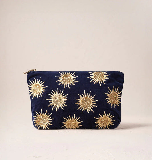 Elizabeth Scarlett Everyday Pouch Sun Goddess Velvet Navy