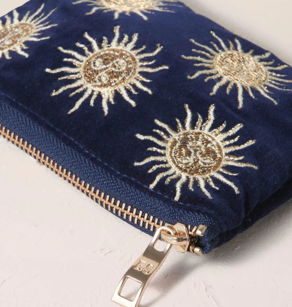 Elizabeth Scarlett Coin Purse Sun Goddess Velvet Navy