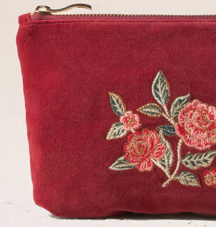 Elizabeth Scarlett Mini Pouch Camellia Romance - Velvet Cranberry