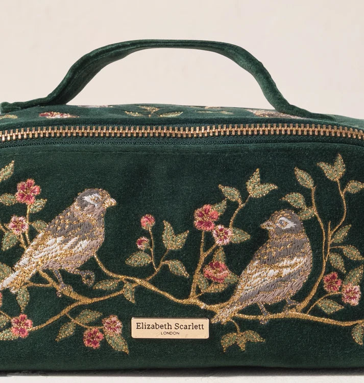 Elizabeth Scarlett Open Flat Makeup Bag Songbirds Secret Garden Velvet Forest