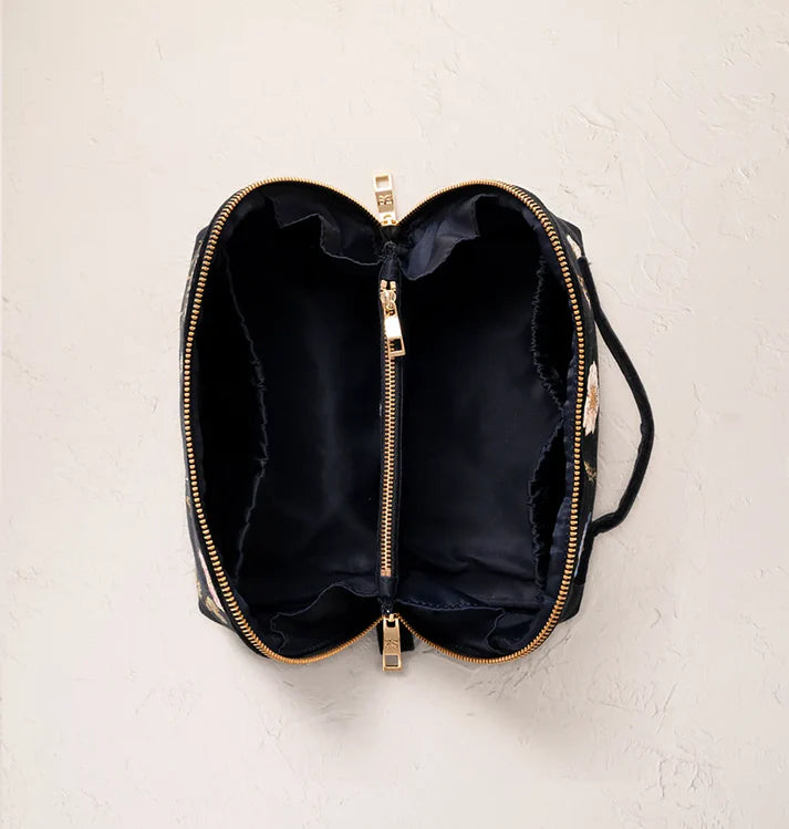 Elizabeth Scarlett Open Flat Makeup Bag Pressed Flowers
